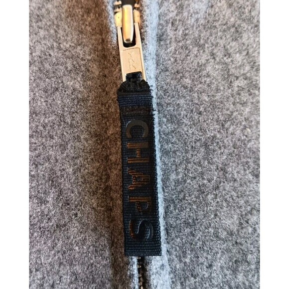 Chaps Men's Size L Wool Blend Gray Lined Full Zip Waistline Style Jacket/Coat - Picture 9 of 11